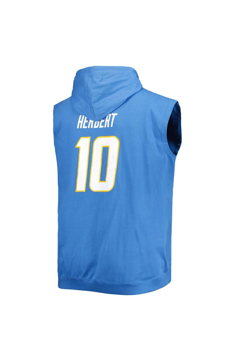 PROFILE Men's Profile Justin Herbert Powder Blue Los Angeles Chargers Big & Tall Muscle Pullover Hoodie, Alternate, color, Powder Blue