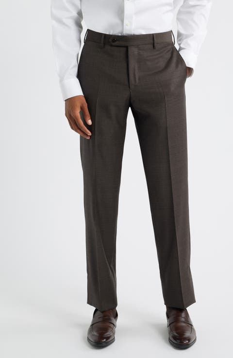 Parker Classic Wool Sharkskin Dress Pants
