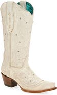 CORRAL Crystal & Embroidered Crackled Mid Calf Western Boot