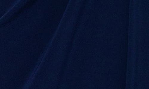 Betsy & Adam Ruched Sleeveless Gown In Blue