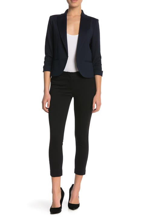 Alex Ponte Knit Crop Slim Leg Pants (Petite)