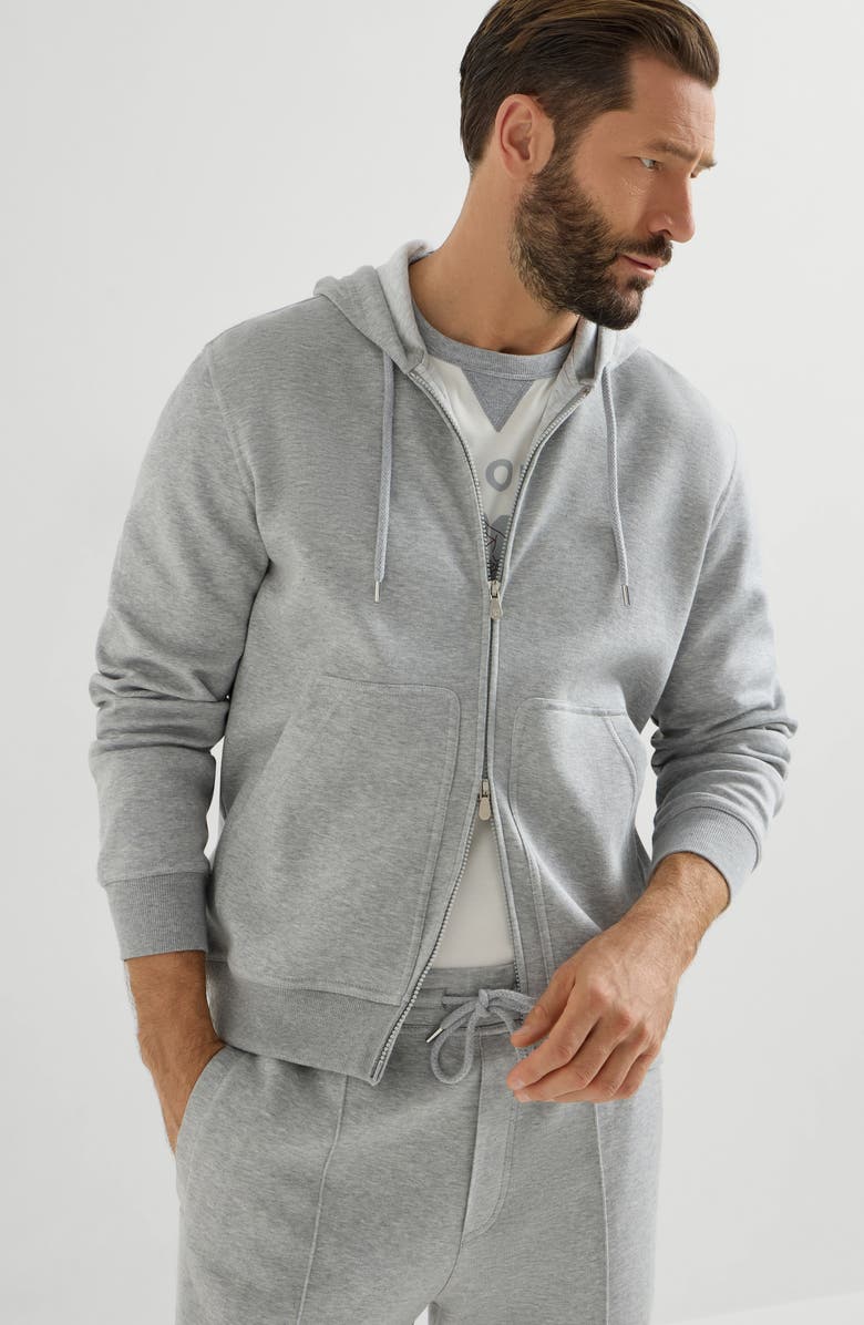 Brunello Cucinelli Double cloth sweatshirt, Alternate, color, Medium Grey