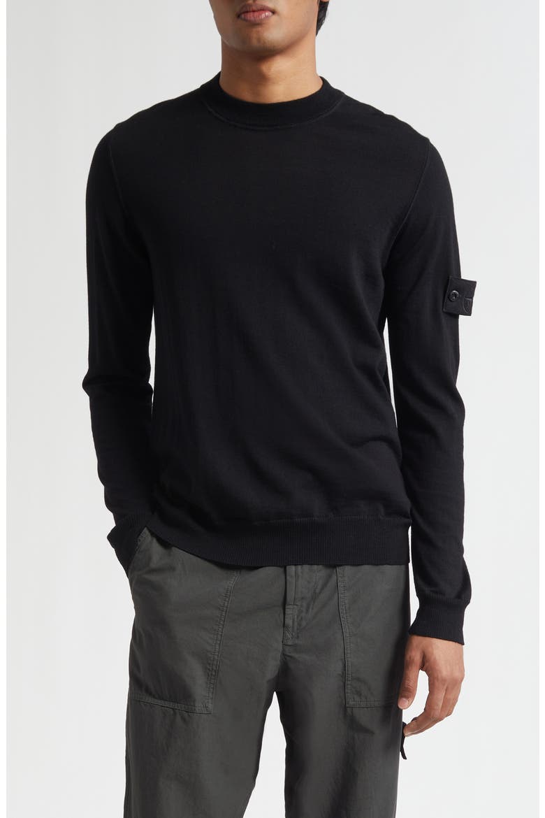 Ghost Virgin Wool Sweater, Main, color, BLACK