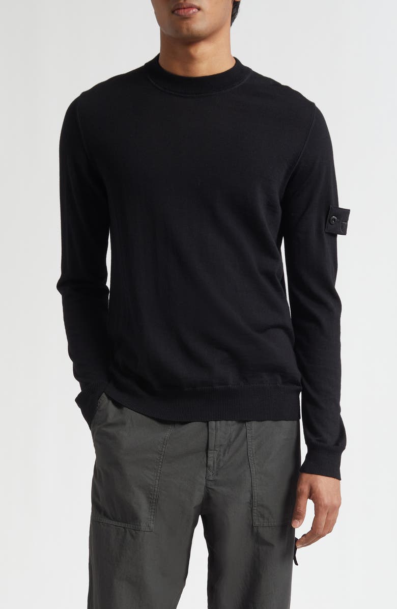 Stone Island Ghost Virgin Wool Sweater, Main, color, Black