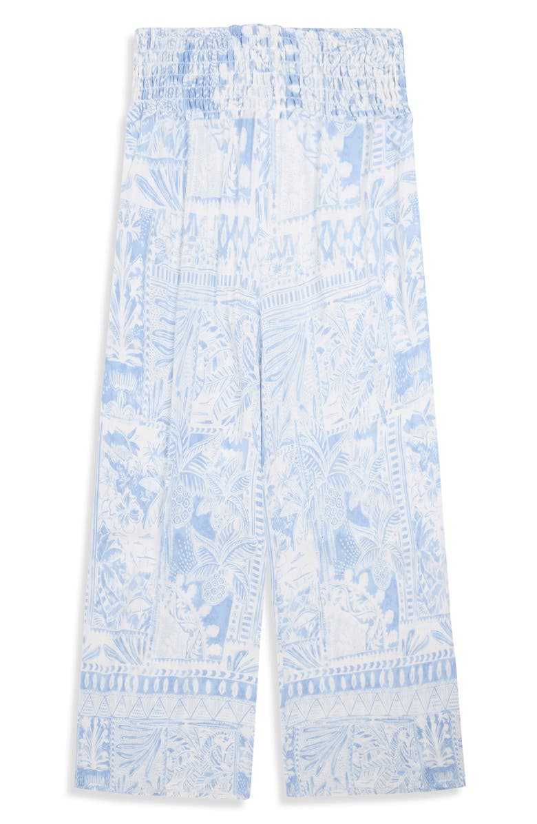 CARIBBEAN JOE Breezy Crop Wide Leg Pants, Alternate, color, Blue