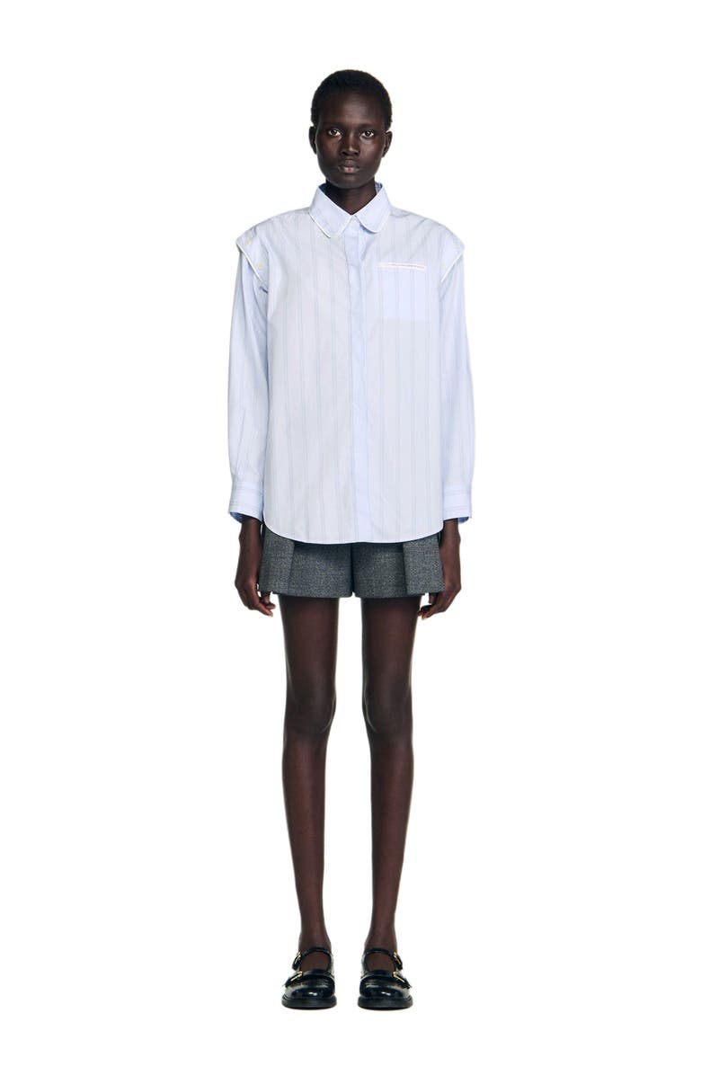 SANDRO Striped shirt, Alternate, color, Sky Blue