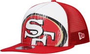 New Era Men's New Era White/Scarlet San Francisco 49ers Distressed 9FIFTY A-Frame Snapback Hat