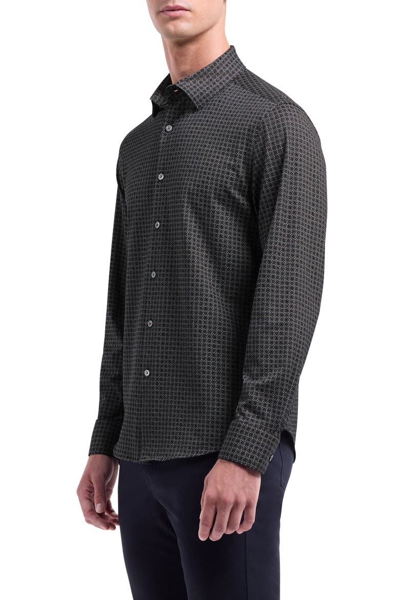 OoohCotton® Jules Floral Twill Button-Down Shirt, Alternate, color, MAHOGANY