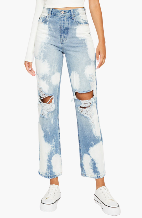 Kancan Moon High Rise 90s Boyfriend Jeans In Blue