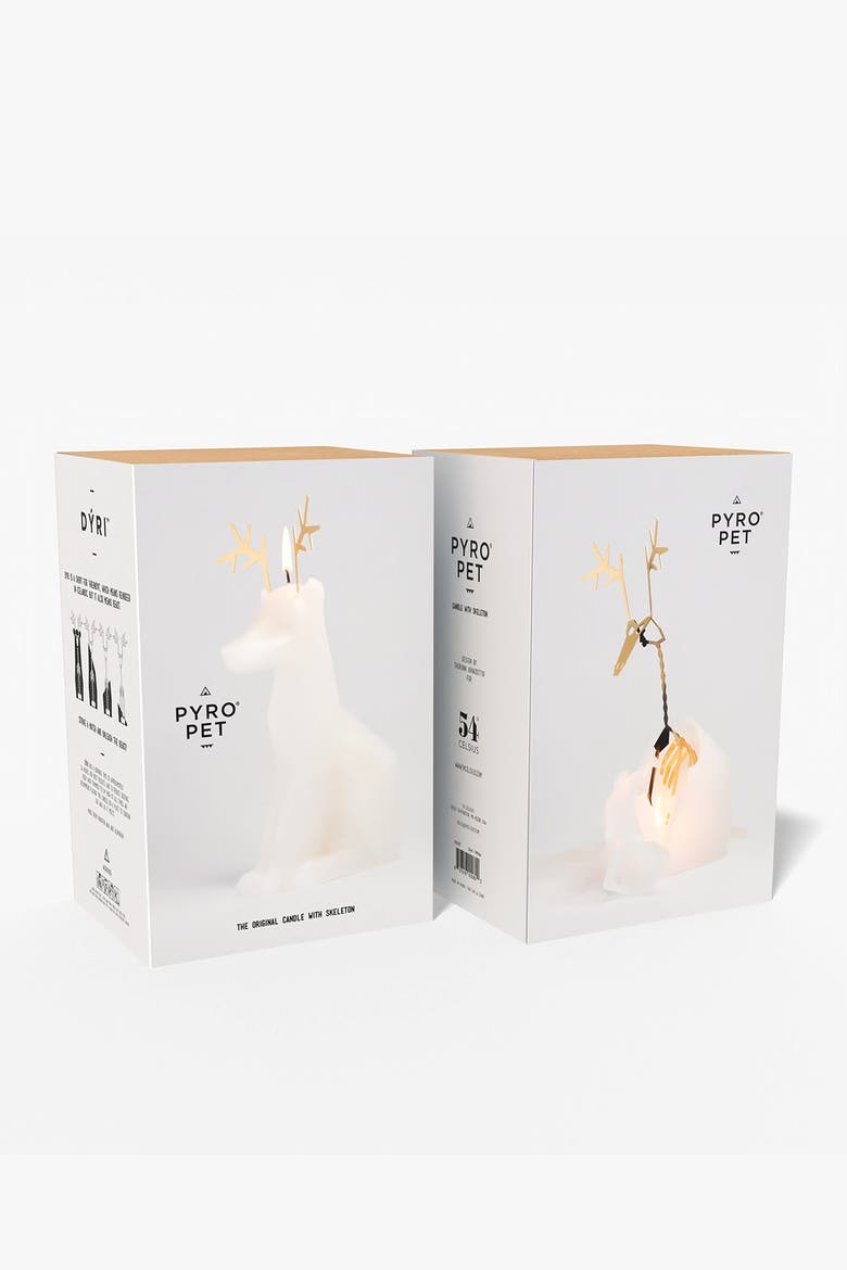 PyroPet Dyri Reindeer Candle, Alternate, color, White
