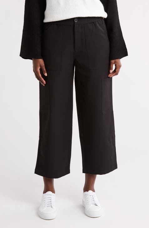 Peace Crop Wide Leg Cargo Pants