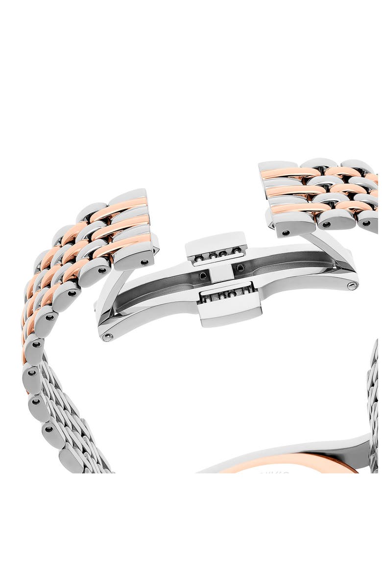 Crystalline Aura Bracelet Watch, 35mm x 40mm, Alternate, color, SILVER/ PINK
