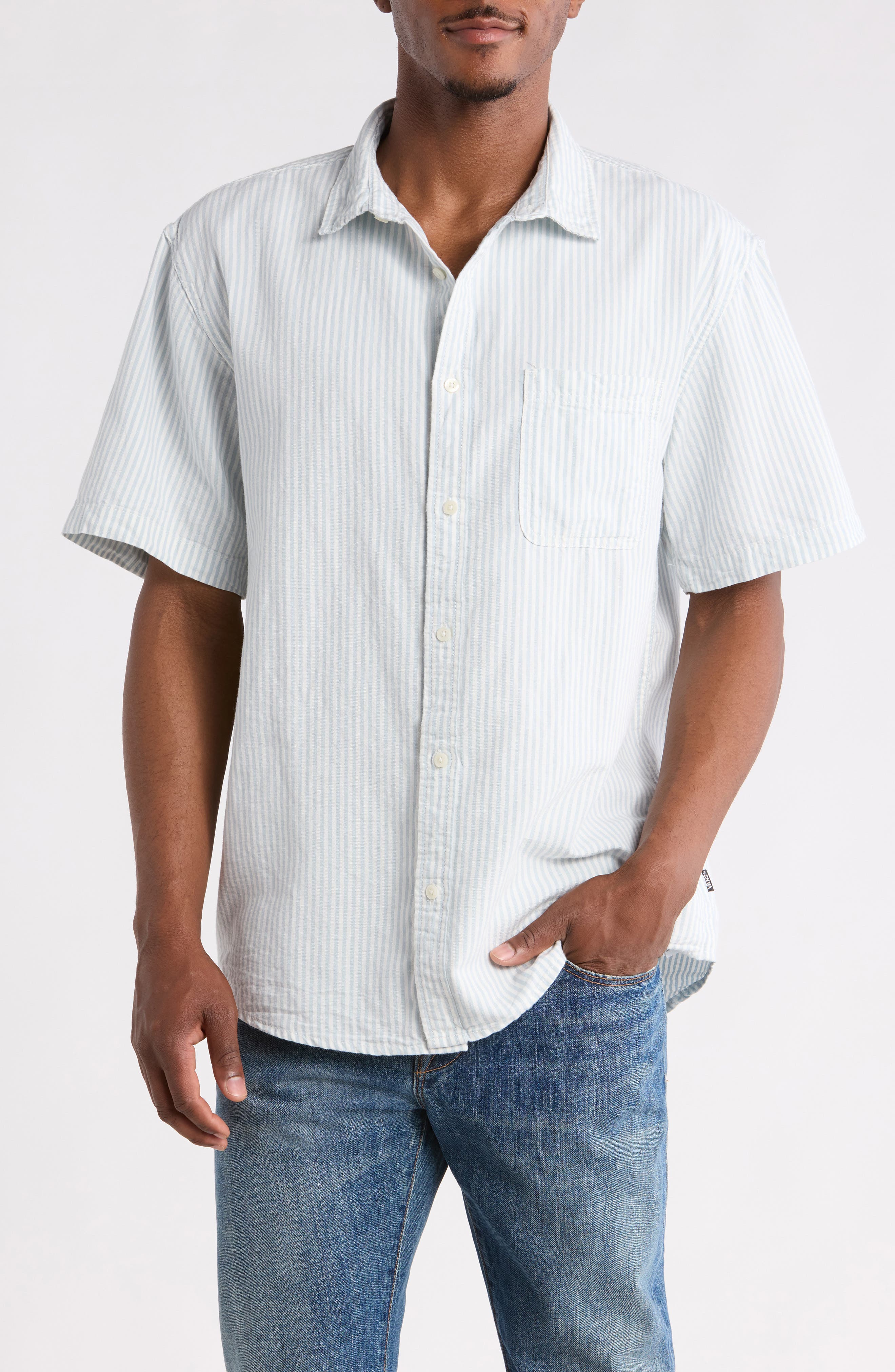 Lawson Stripe Cotton & Linen Blend Button-Up Shirt