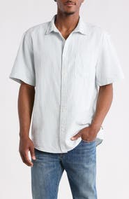 Vans Lawson Stripe Cotton & Linen Blend Button-Up Shirt