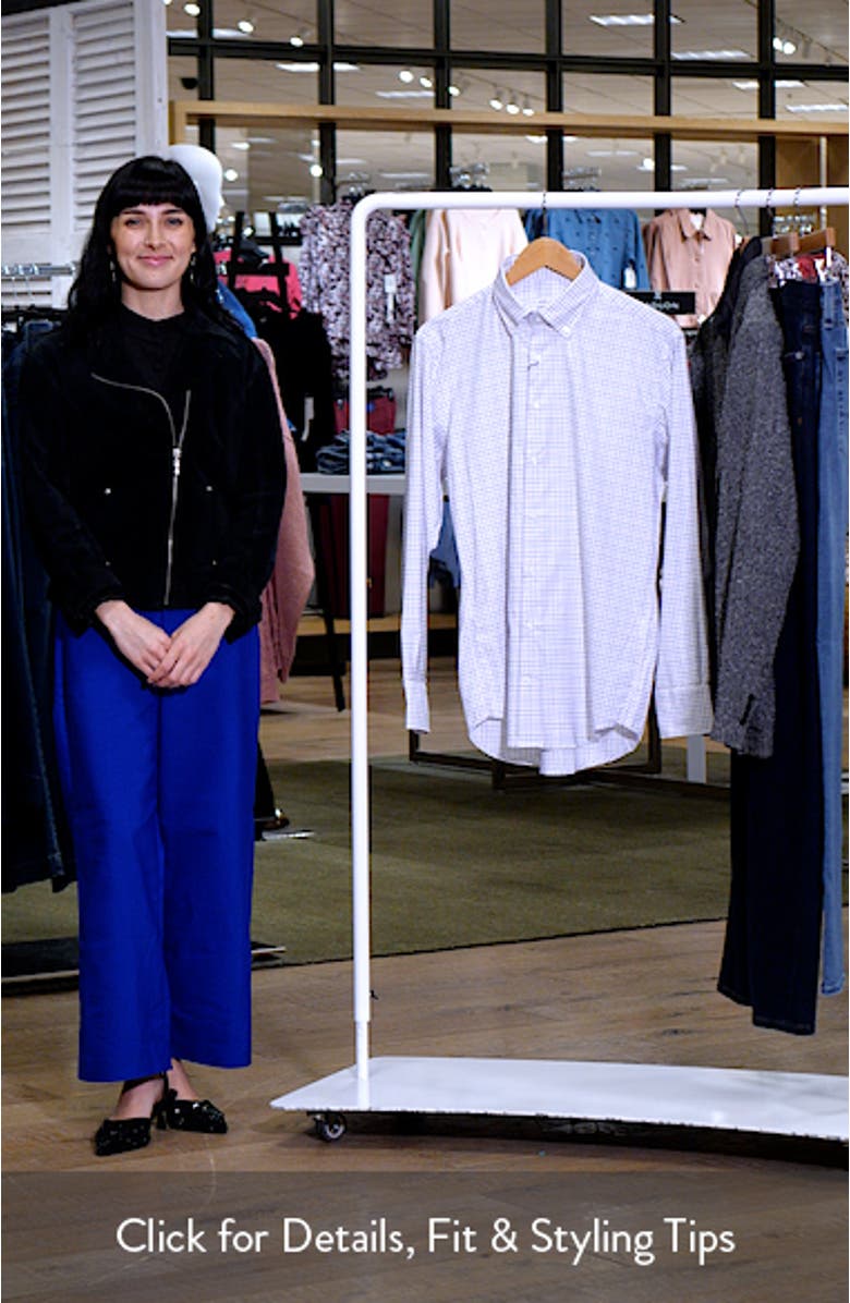 Rommel Check Performance Twill Button-Down Shirt, sales video thumbnail