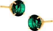 Frankie & Zoe Created Emerald Solitaire Stud Earrings