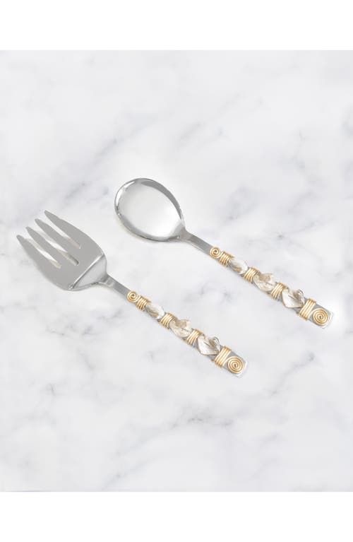 Tiramisu Mother-of-pearl 2-piece Salad Serving Set In Multi