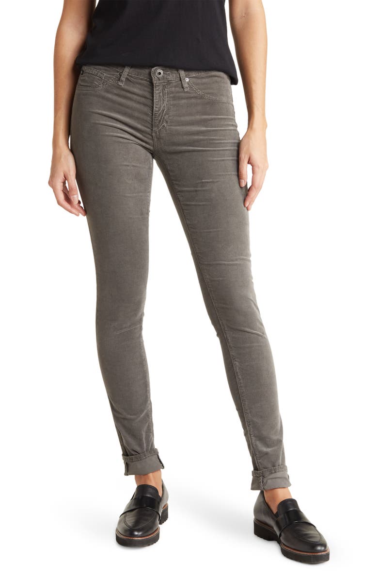 AG Skinny Velvet Stretch Corduroy Legging Pants, Main, color, 