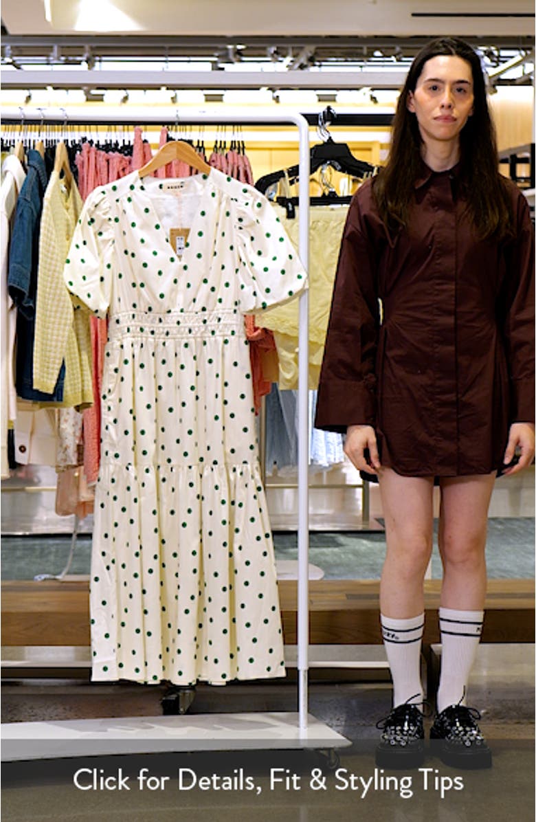 Irene Polka Dot Print Midi Dress, sales video thumbnail