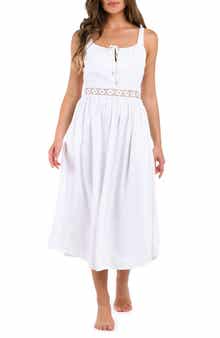 La Blanca Lake Side Tie Neck Midi Cover-Up Dress