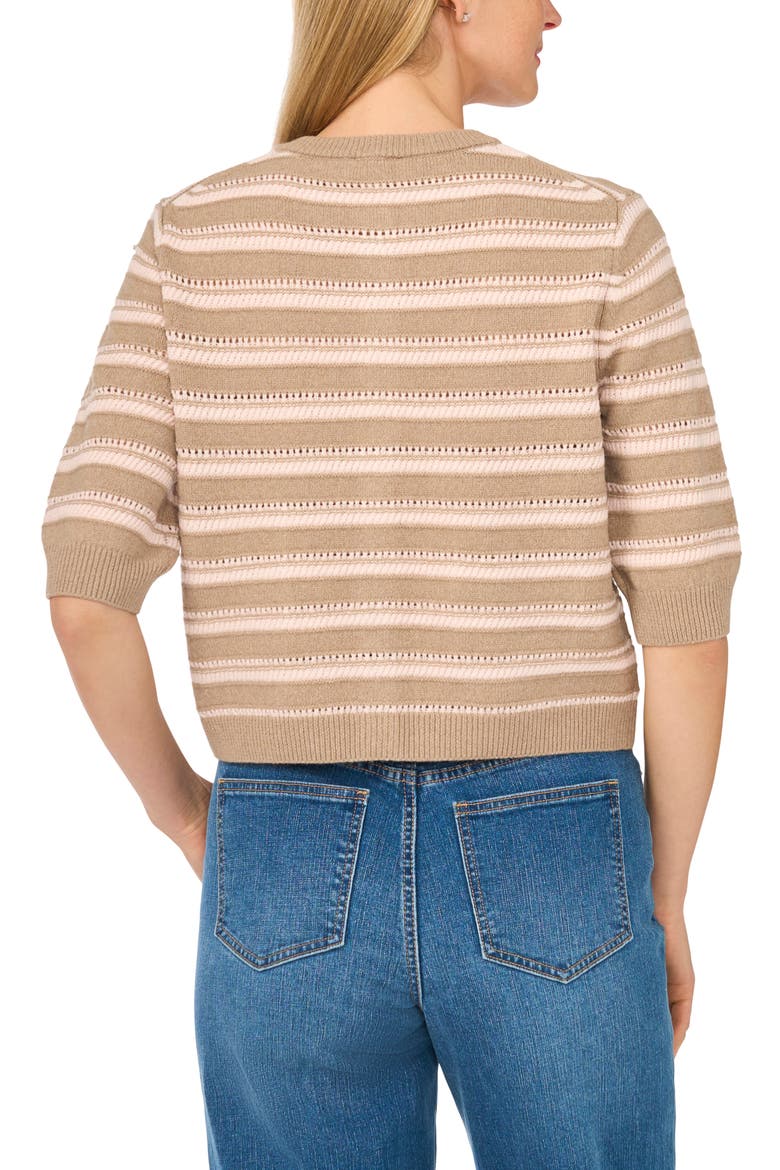 Textured Striped Cardigan, Alternate, color, CHOCOLATE ASH
