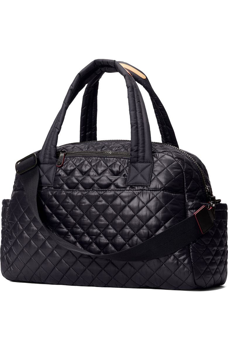 MZ Wallace Jimmy Deluxe Quilted Nylon Duffle Bag, Alternate, color, Black