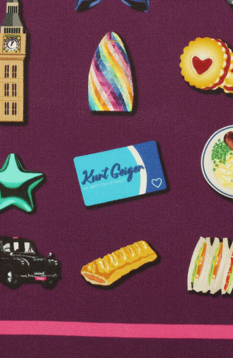 Kurt Geiger London London Icons Print Silk Square Scarf, Alternate, color, Classic Rainbow