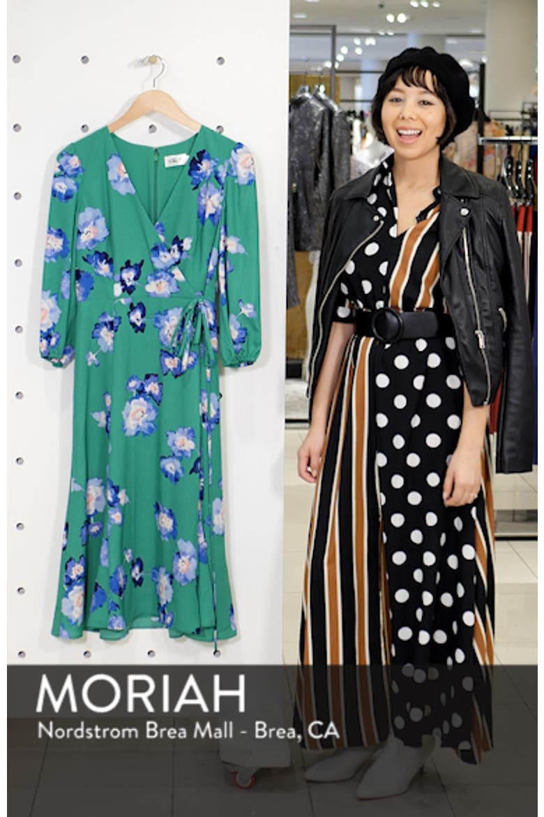 Blouson Sleeve Wrap Midi Dress video