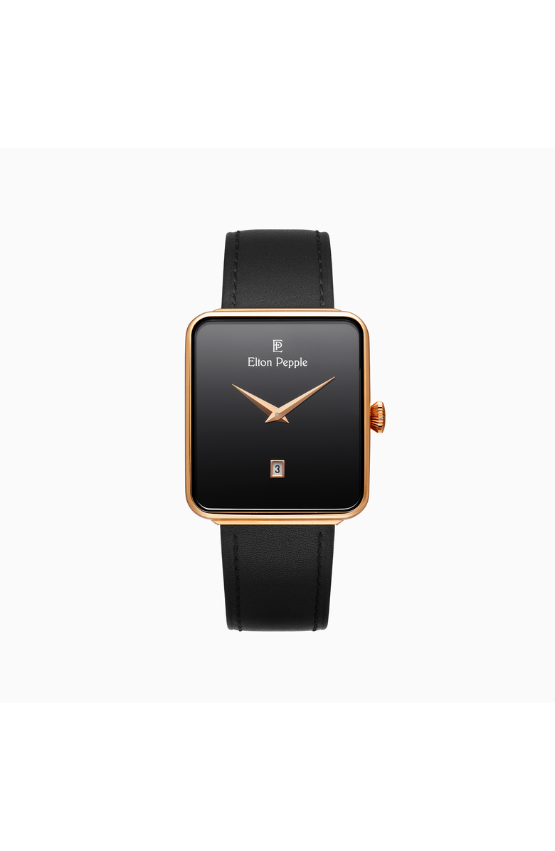 Elton Pepple Men's Classic Montclare - Bucktown, 38mm, Main, color, Black/Rose Gold