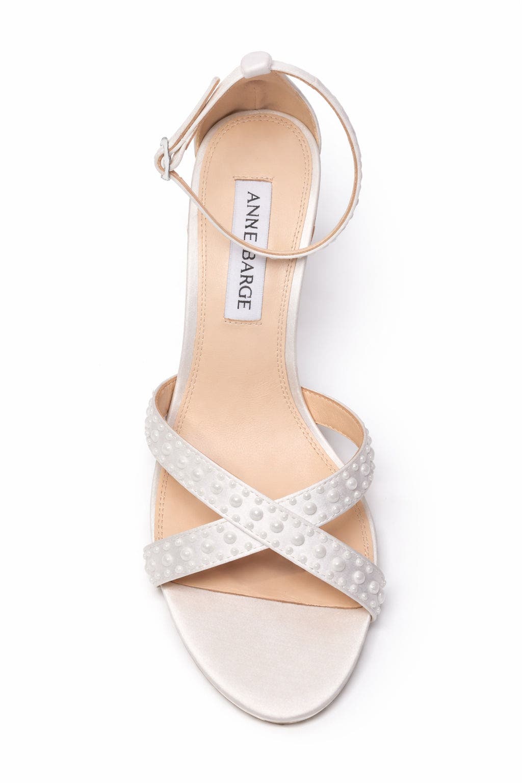 Anne Barge Perle Sandal, Alternate, color, White Satin