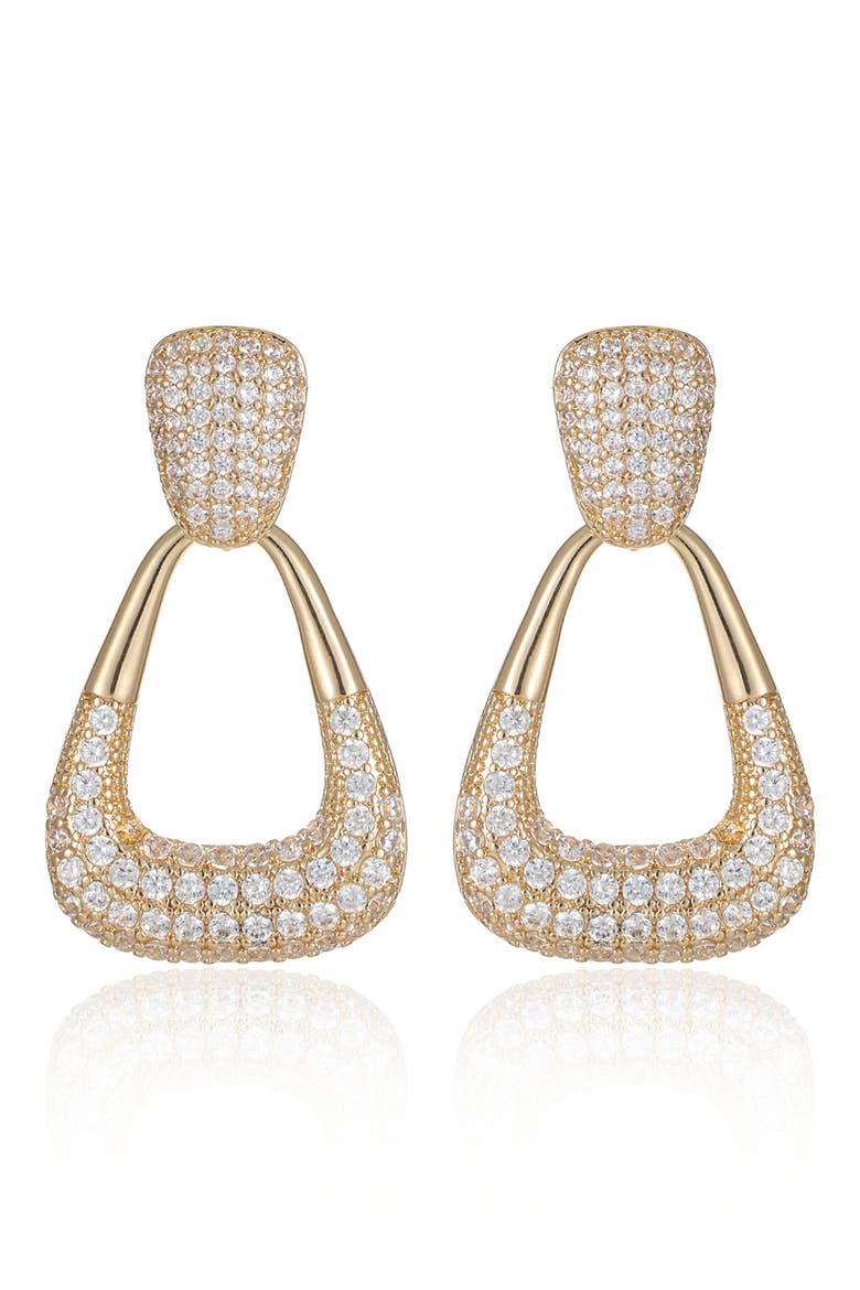 Sparkle Pavé Teardrop Earrings, Alternate, color, GOLD