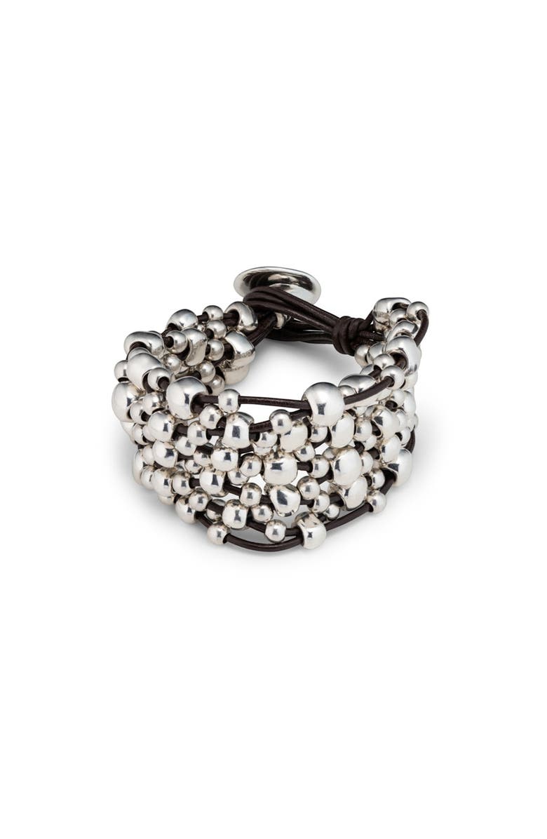 UNODE50 Textured Leather Cuff, Main, color, 