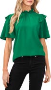 CeCe Flutter Sleeve Blouse