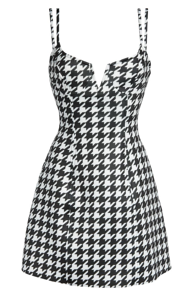 River Island Houndstooth Structured Scuba Minidress, Alternate, color,