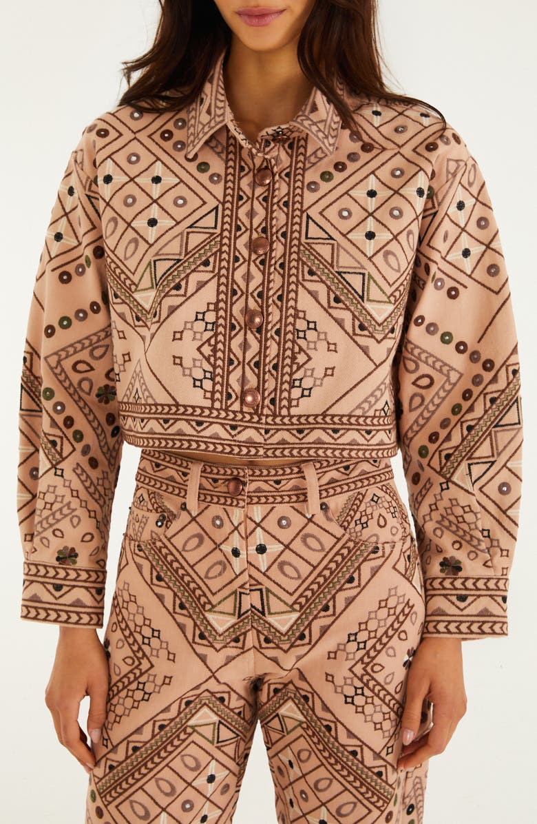 FARM Rio Cosmopolitan Crop Jacket, Main, color, Light Pink