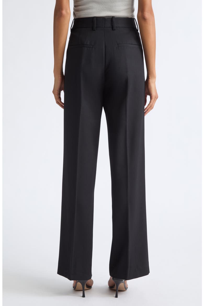 Belted Wool Gabardine Pants, Alternate, color, BLACK
