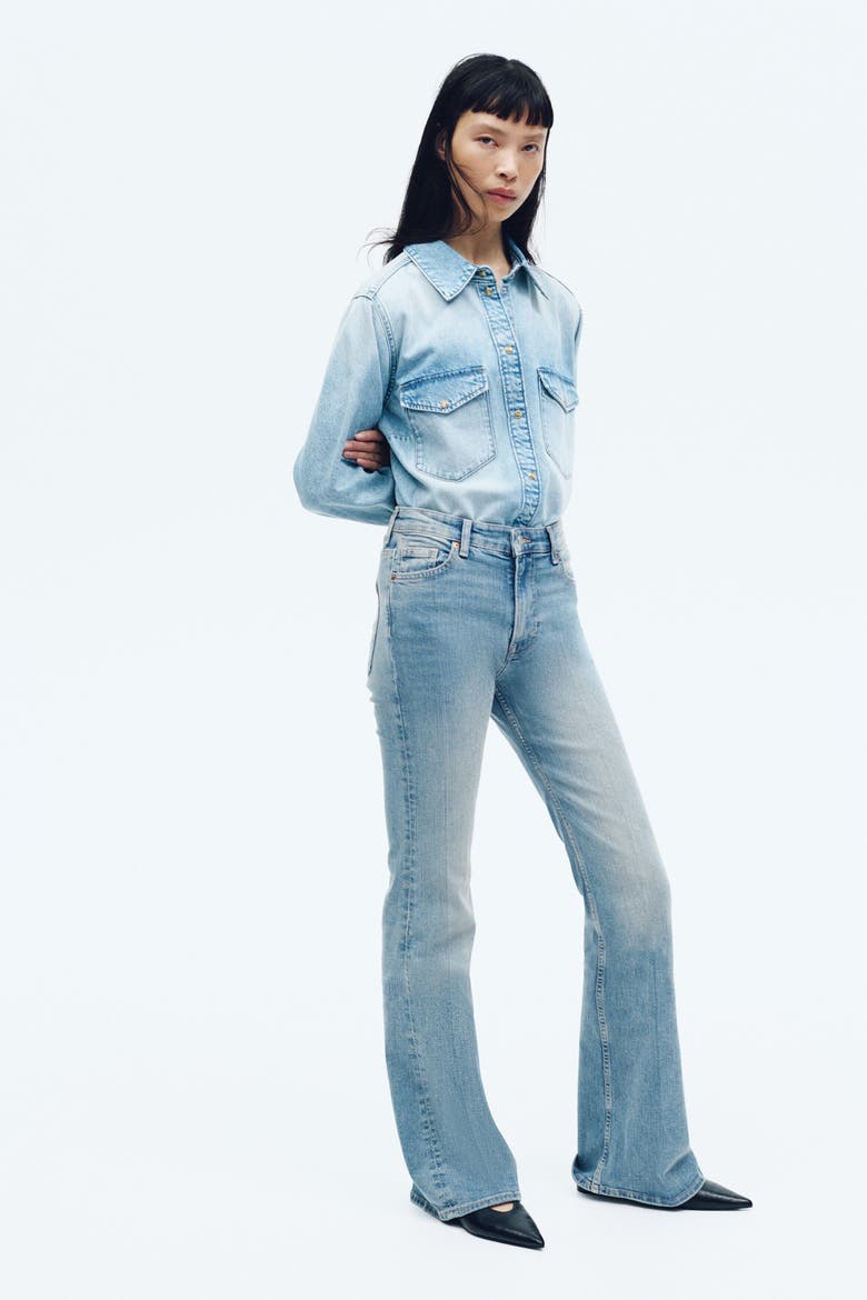 Flared High Jeans, Main, color, Light denim blue