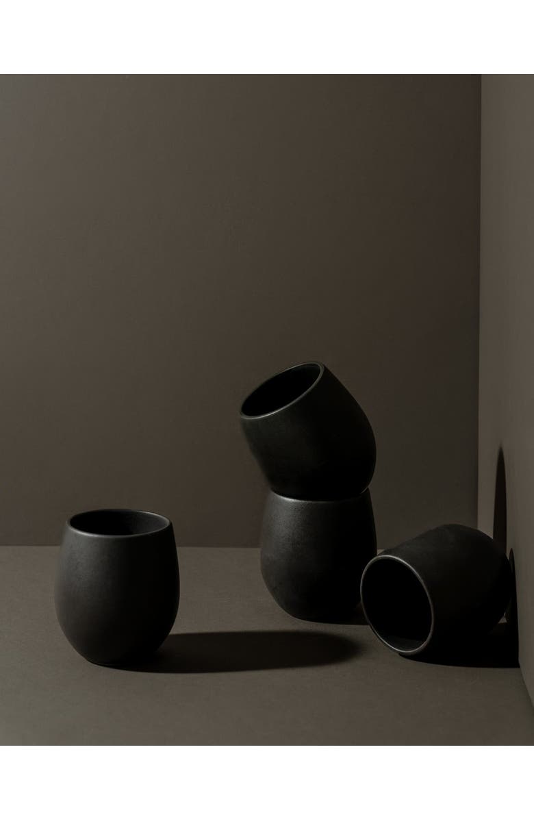 Gharyan Stoneware Minimalist Dinnerware Set, Alternate, color, Black