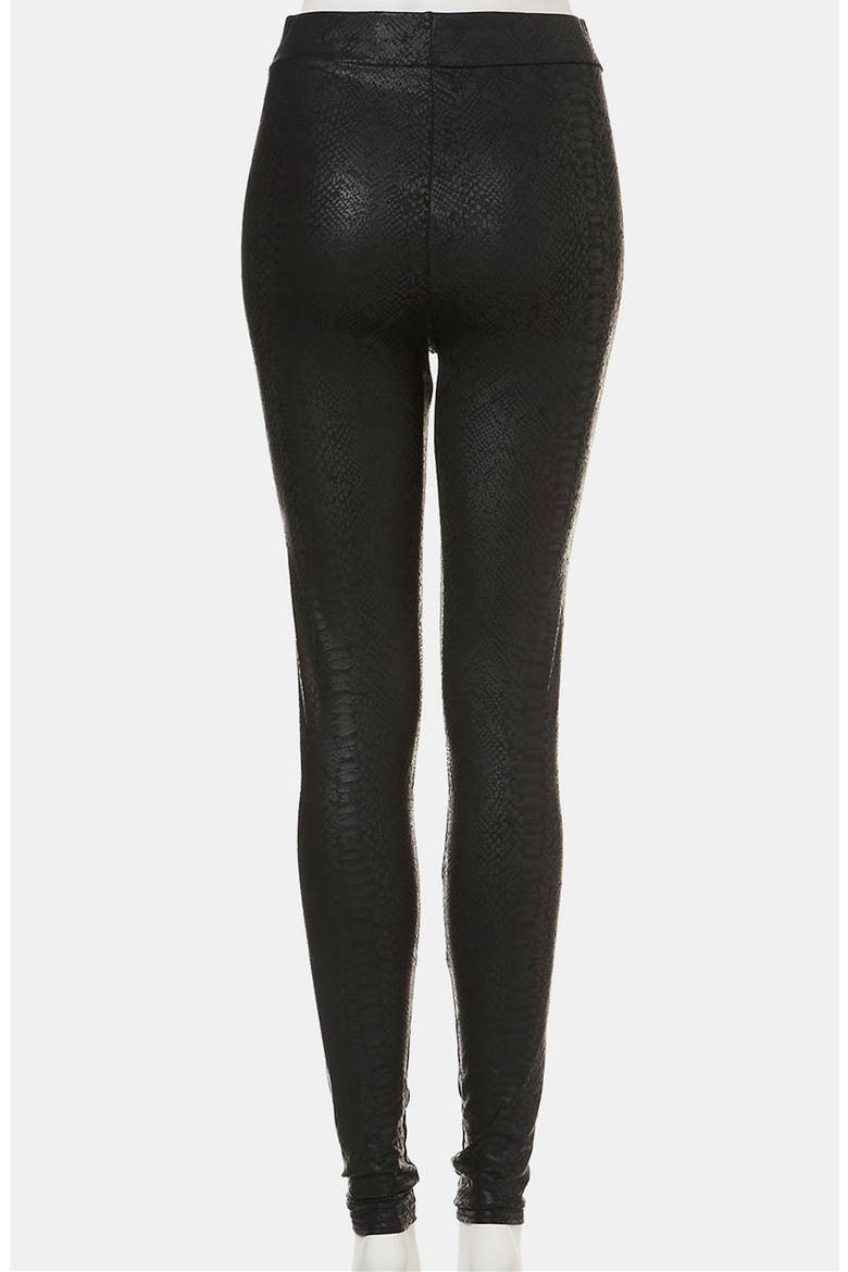 Snake Print Faux Leather Leggings, Alternate, color, BLACK