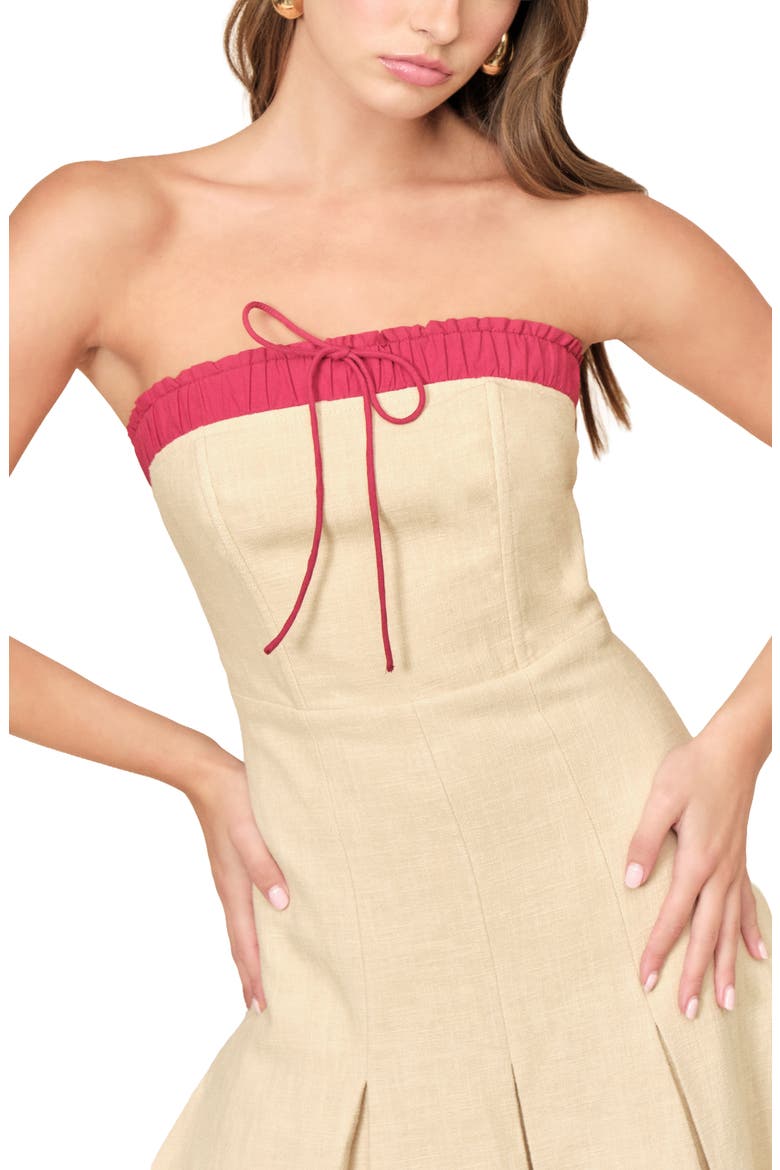 Viola Linen Blend Minidress, Alternate, color, BEIGE RUBY