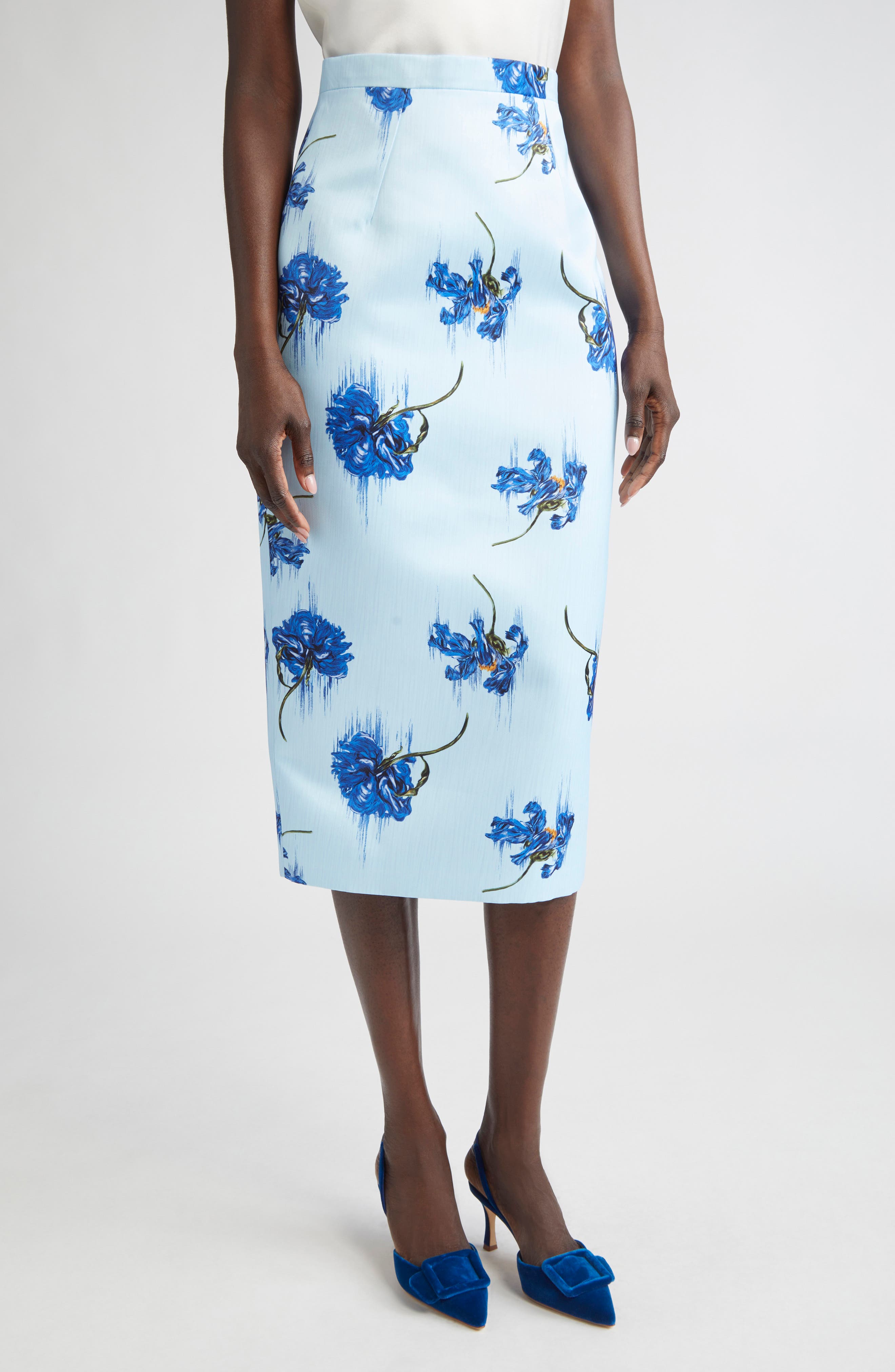 Emilia Wickstead Lorelei Floral Pencil Skirt