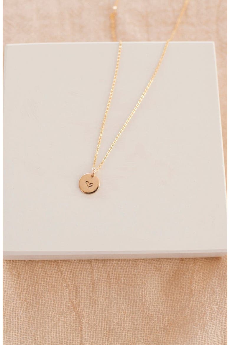 Heart Disc Necklace, Alternate, color, Silver