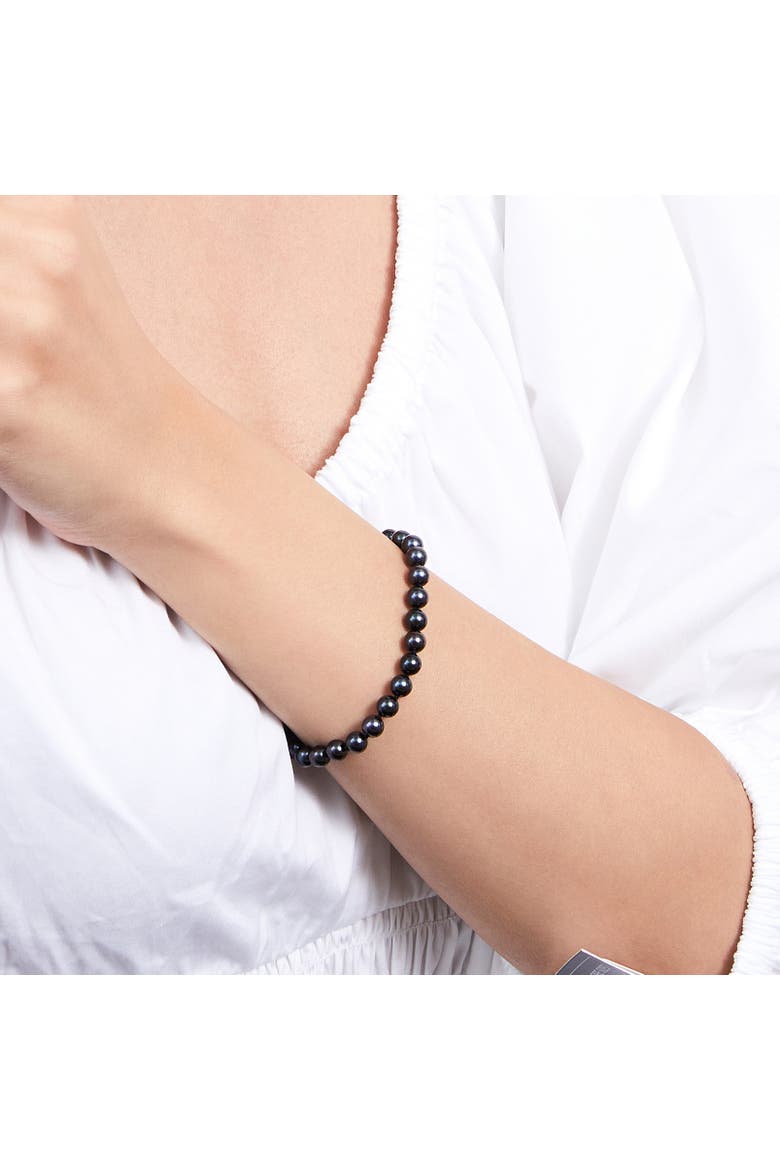5.5-6.0mm Akoya Black Pearl Bracelet, Alternate, color, Black Pearls
