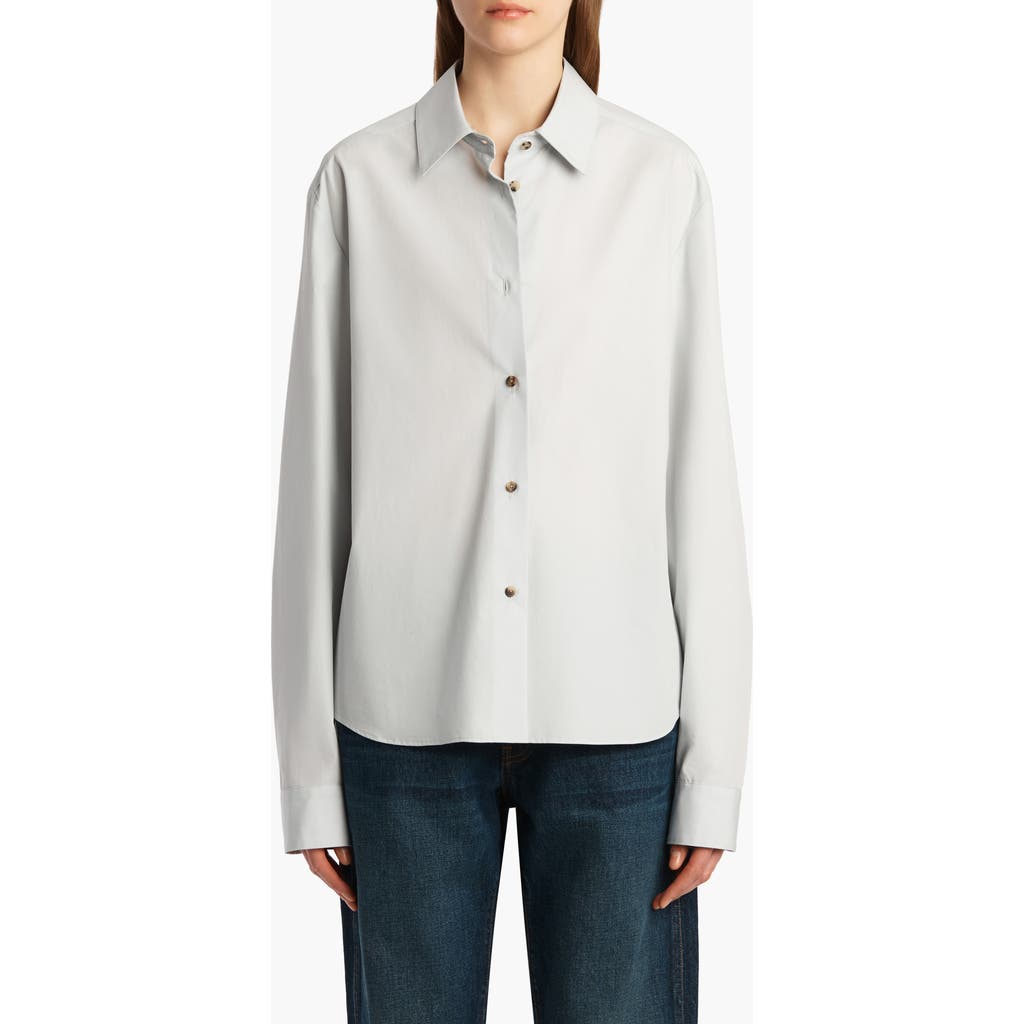 Khaite Argo Cotton Poplin Button-up Shirt In White