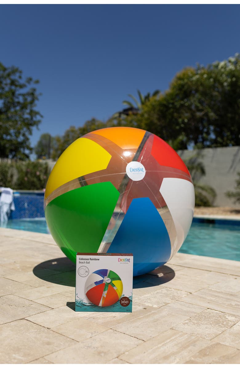Coconut Outdoor Colossus Rainbow Beach Ball, Alternate, color, Multi