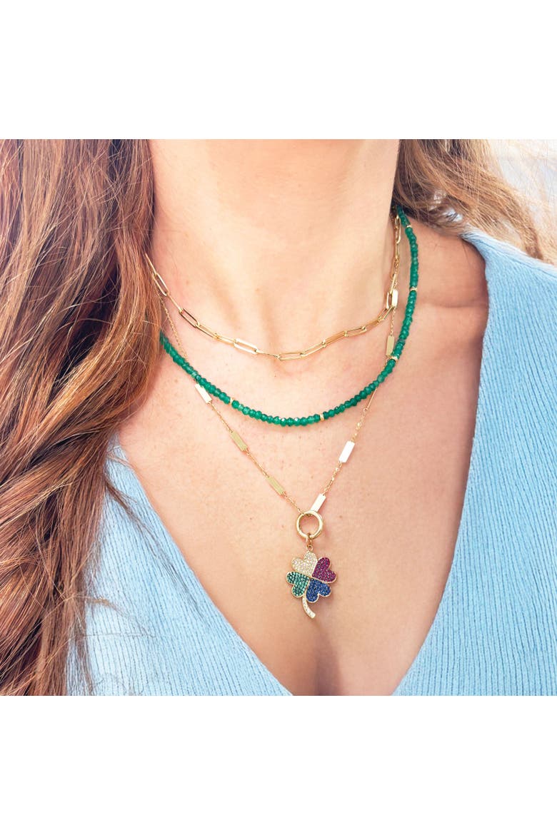 Green Onyx Bead Necklace, Alternate, color, Green Onyx