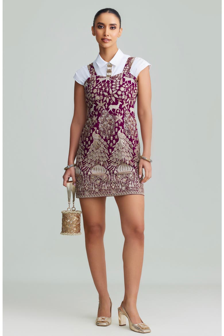 Naya Embroidered Minidress, Alternate, color, PURPLE