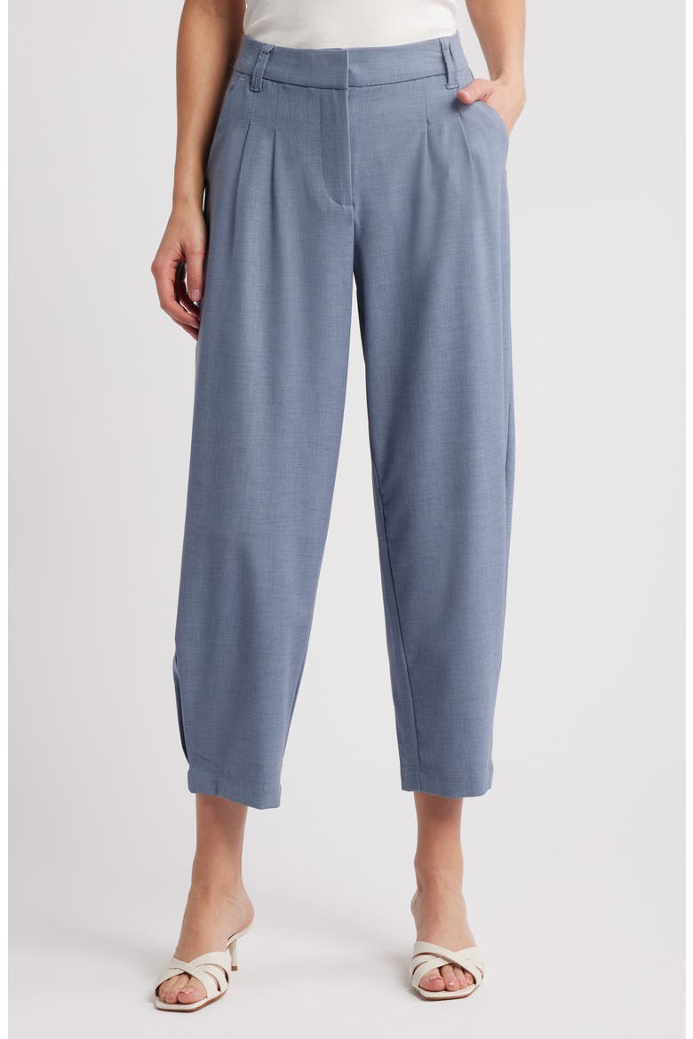 Skyrise Pleated Barrel Pants, Main, color, INFINITY BLUE