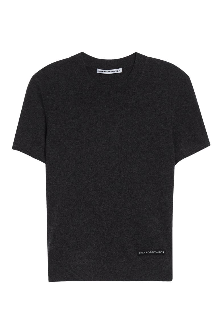 Logo Wool Knit Top, Alternate, color, CHARCOAL