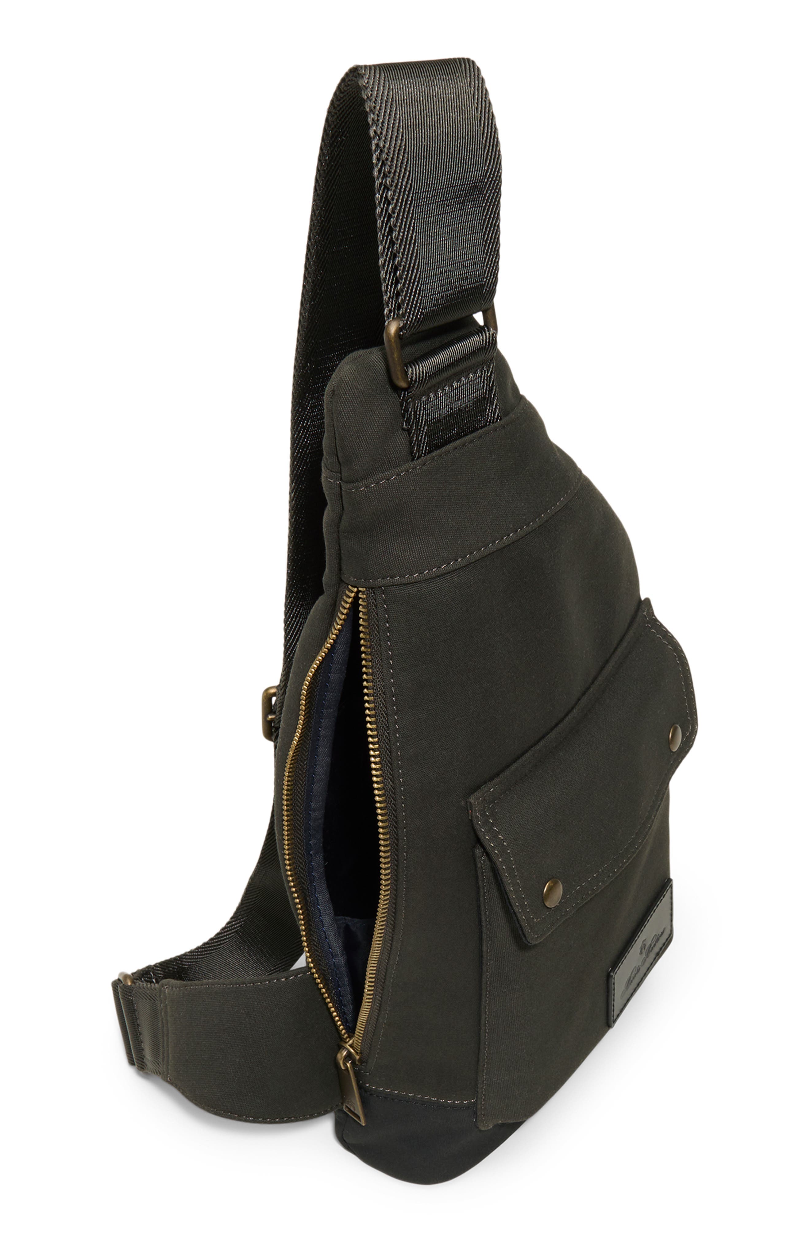 Brooks Brothers Baywood Nylon Sling Bag, Alternate, color, Black Forest